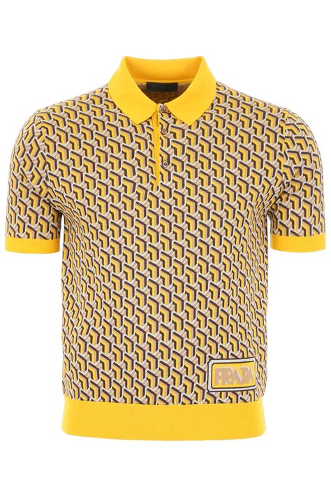 prada yellow t shirt|Prada polo tee price.